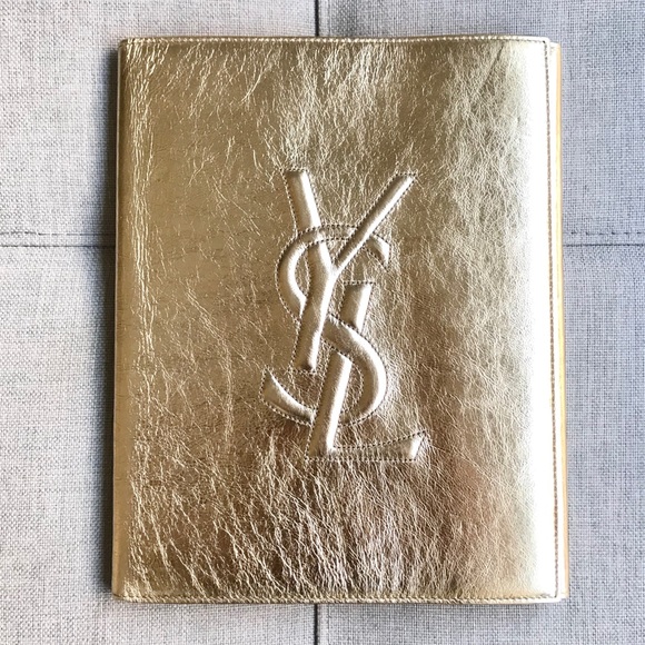 YSL Yves Saint Laurent Luxury Leather IPad Case - Picture 2 of 8